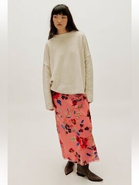 Free People Secret Garden Midi Skirt
